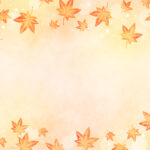 【無料素材】もみじの水彩背景・オレンジの秋色フレーム