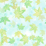 【無料素材】もみじの水彩背景・ブルーグリーン