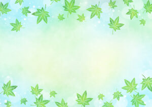 【無料素材】もみじの水彩背景・ブルーグリーン