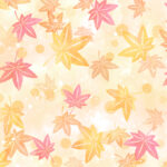 【無料素材】もみじの水彩背景・秋色イラスト