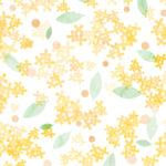 【無料素材】キンモクセイの水彩背景_白背景