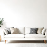 【無料素材】ナチュラルなソファ空間（白壁・観葉植物）