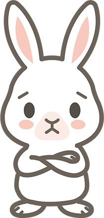 キャラクタ_ウサギポーズ_困った