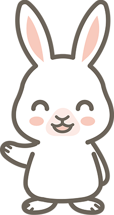 キャラクタ_ウサギポーズ_ニッコリ_案内