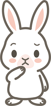 キャラクタ_ウサギポーズ_ハテナ