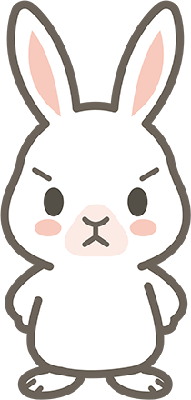キャラクタ_ウサギポーズ_怒り