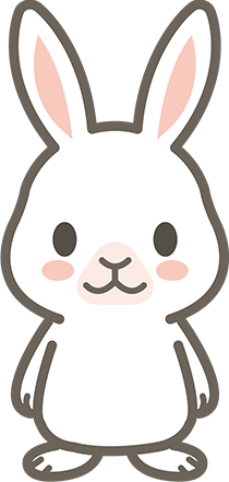 キャラクタ_ウサギポーズ_立ちポーズ