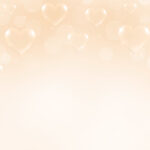 ハートのシャボン玉背景・ゴールド系