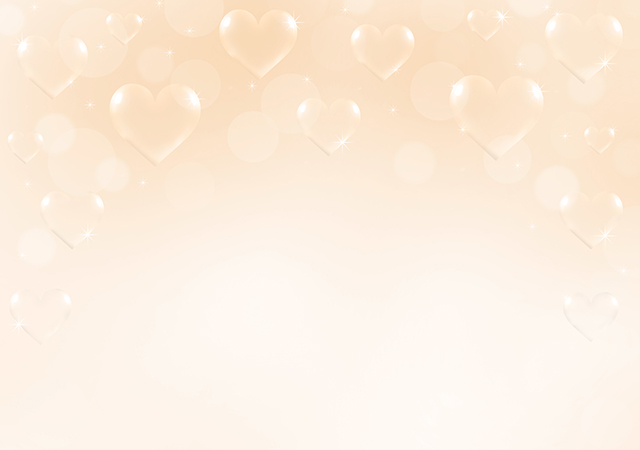 ハートのシャボン玉背景・ゴールド系