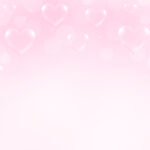 ハートのシャボン玉背景・ピンク系