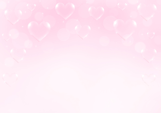 ハートのシャボン玉背景・ピンク系
