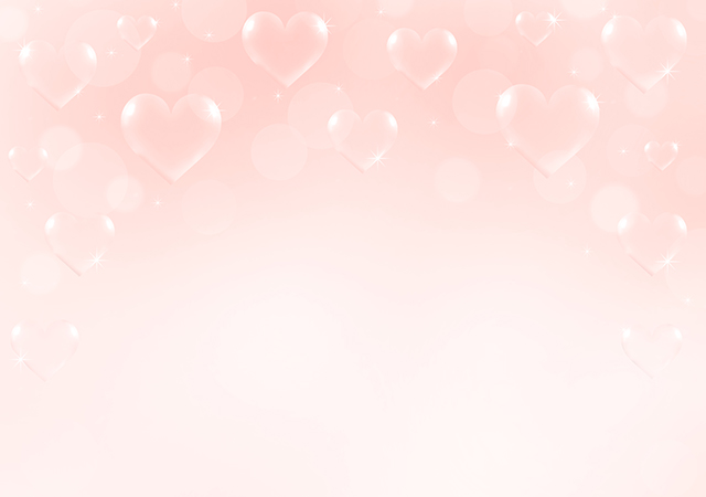 ハートのシャボン玉背景・レッド系